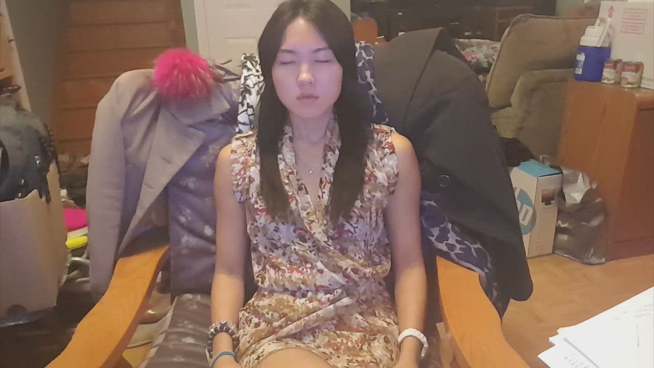 2:46 thumbnail from "suggestibiliity_tests.mp4". Bianca is shown seated with her eyes closed, appearing deeply entranced.